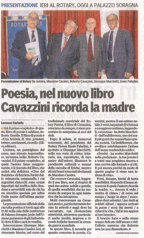 Presentazione del libro di poesie di Roberto Cavazzini