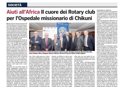 Conclusione Global Grant Ospedale di CHIKUNI ; Relatore Paolo BOTTI – Martedì 20 Febbraio 2018