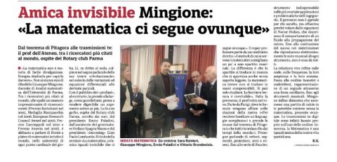 “La Matematica, un’amica (quasi) invisibile che ci segue ovunque.” – Incontro con il Prof. Giuseppe MINGIONE del 28 Marzo 2018