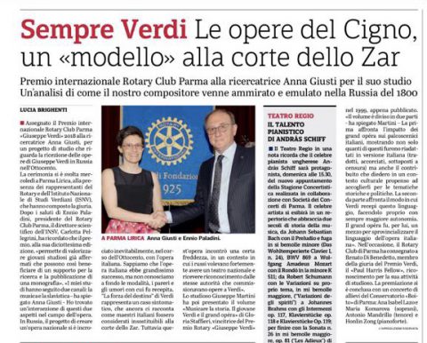 Premio internazionale “Giuseppe VERDI” – Mercoledì 28 Aprile