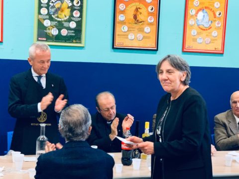 Visita alla “Mensa della Fraternità”della Caritas di Parma presenti mons. Enrico SOLMI vescovo di Parma e la dr.ssa Maria Cecilia SCAFFARDI presidente della Caritas Diocesana. – Mercoledì 6 Novembre 2019.